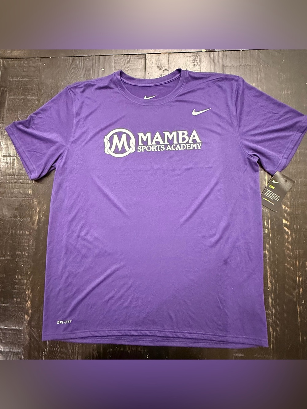 Nike Mamba Sports Academy Kobe Bryant Mens XL Purple T Shirt Dri Fit Lakers NEW